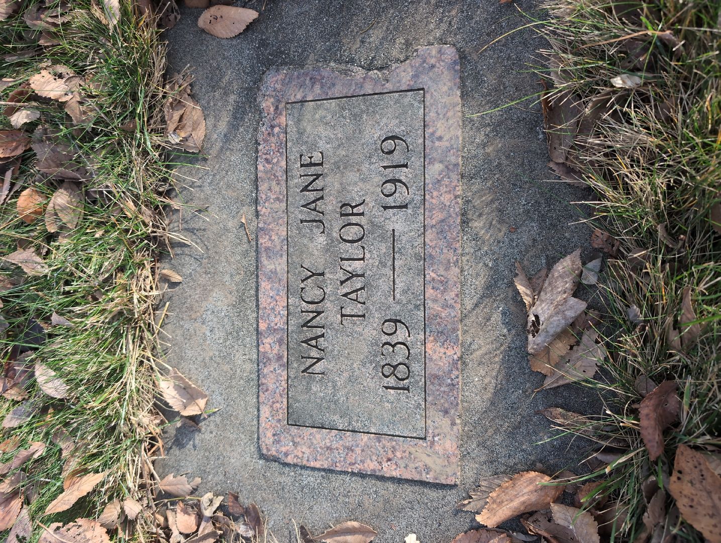 Nancy Jane Taylor's grave. Photo 1